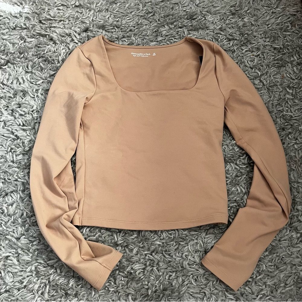 Abercrombie and Fitch Nude square neck long sleeve size xs